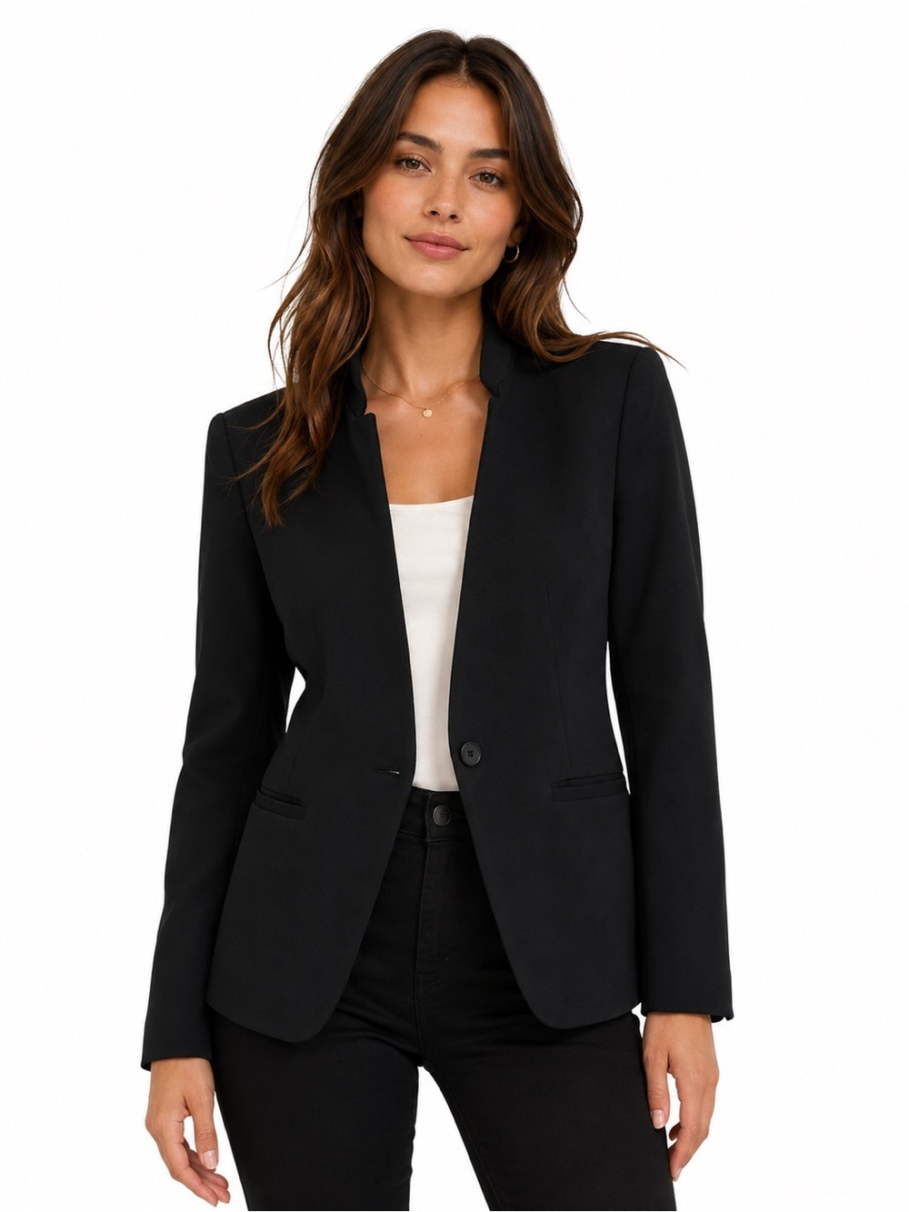 LOFT Black Women's Single-Button Tailored Blazer 6P